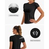 image:imageStelle Women Workout Tops Short Sleeve Seamless Athletic Shirts Yoga Gym Sports Breathable TeesShort Sleeveblack