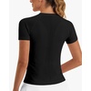 image:imageStelle Women Workout Tops Short Sleeve Seamless Athletic Shirts Yoga Gym Sports Breathable TeesShort Sleeveblack