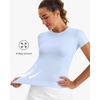 image:imageStelle Women Workout Tops Short Sleeve Seamless Athletic Shirts Yoga Gym Sports Breathable TeesShort Sleeveblue