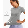 image:imageStelle Women Workout Tops Short Sleeve Seamless Athletic Shirts Yoga Gym Sports Breathable TeesShort Sleevegrey