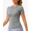 image:imageStelle Women Workout Tops Short Sleeve Seamless Athletic Shirts Yoga Gym Sports Breathable TeesShort Sleevegrey