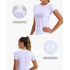 image:imageStelle Women Workout Tops Short Sleeve Seamless Athletic Shirts Yoga Gym Sports Breathable TeesShort Sleevelight Purple
