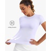 image:imageStelle Women Workout Tops Short Sleeve Seamless Athletic Shirts Yoga Gym Sports Breathable TeesShort Sleevelight Purple