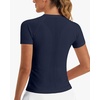 image:imageStelle Women Workout Tops Short Sleeve Seamless Athletic Shirts Yoga Gym Sports Breathable TeesShort Sleevenavy