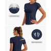 image:imageStelle Women Workout Tops Short Sleeve Seamless Athletic Shirts Yoga Gym Sports Breathable TeesShort Sleevenavy