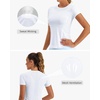 image:imageStelle Women Workout Tops Short Sleeve Seamless Athletic Shirts Yoga Gym Sports Breathable TeesShort Sleevewhite