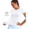 image:imageStelle Women Workout Tops Short Sleeve Seamless Athletic Shirts Yoga Gym Sports Breathable TeesShort Sleevewhite