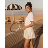 image:imageStelle Womens Crop Top Loose Short Sleeve Shirt Breathable Quick Dry UPF 50 Oversized Workout Boxy Tee for Running Athletic White Large