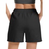 image:imageStelle Womens Sweat Shorts Casual Drawstring Shorts Comfy Cotton High Waisted Workout Lounge Shorts with PocketsBlack Sweat Shorts