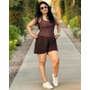image:imageStelle Womens Sweat Shorts Casual Drawstring Shorts Comfy Cotton High Waisted Workout Lounge Shorts with PocketsCoffee