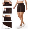 image:imageStelle Womens Sweat Shorts Casual Drawstring Shorts Comfy Cotton High Waisted Workout Lounge Shorts with PocketsCoffee