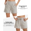 image:imageStelle Womens Sweat Shorts Casual Drawstring Shorts Comfy Cotton High Waisted Workout Lounge Shorts with PocketsLight Gray Sweat Shorts