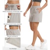 image:imageStelle Womens Sweat Shorts Casual Drawstring Shorts Comfy Cotton High Waisted Workout Lounge Shorts with PocketsLight Gray Sweat Shorts