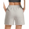 image:imageStelle Womens Sweat Shorts Casual Drawstring Shorts Comfy Cotton High Waisted Workout Lounge Shorts with PocketsLight Gray Sweat Shorts