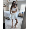 image:imageStelle Womens Sweat Shorts Casual Drawstring Shorts Comfy Cotton High Waisted Workout Lounge Shorts with PocketsWhite Sweat Shorts