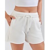 image:imageStelle Womens Sweat Shorts Casual Drawstring Shorts Comfy Cotton High Waisted Workout Lounge Shorts with PocketsWhite Sweat Shorts