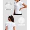 image:imageStelle Womens Workout Tops Short Sleeve Seamless Athletic Shirts Yoga Gym Running TShirtsAwhite