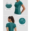 image:imageStelle Womens Workout Tops Short Sleeve Seamless Athletic Shirts Yoga Gym Running TShirtsEmerald
