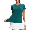 image:imageStelle Womens Workout Tops Short Sleeve Seamless Athletic Shirts Yoga Gym Running TShirtsEmerald