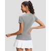 image:imageStelle Womens Workout Tops Short Sleeve Seamless Athletic Shirts Yoga Gym Running TShirtsGrey