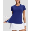 image:imageStelle Womens Workout Tops Short Sleeve Seamless Athletic Shirts Yoga Gym Running TShirtsNavy