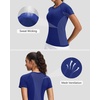 image:imageStelle Womens Workout Tops Short Sleeve Seamless Athletic Shirts Yoga Gym Running TShirtsNavy