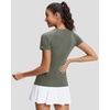 image:imageStelle Womens Workout Tops Short Sleeve Seamless Athletic Shirts Yoga Gym Running TShirtsSage Green