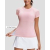 image:imageStelle Womens Workout Tops Short Sleeve Seamless Athletic Shirts Yoga Gym Running TShirtsStrawberry Milk