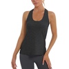 image:imageStelle Workout Tank Tops for Women Athletic Scoop Neck Racerback Shirt with Chest Pocket Yoga Gym Running Summer TopCharcoal