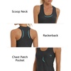 image:imageStelle Workout Tank Tops for Women Athletic Scoop Neck Racerback Shirt with Chest Pocket Yoga Gym Running Summer TopCharcoal