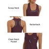 image:imageStelle Workout Tank Tops for Women Athletic Scoop Neck Racerback Shirt with Chest Pocket Yoga Gym Running Summer TopHeather Burgundy