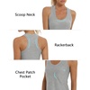 image:imageStelle Workout Tank Tops for Women Athletic Scoop Neck Racerback Shirt with Chest Pocket Yoga Gym Running Summer TopLight Heather Grey