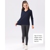 image:imageStelle Youth Girls Athletic Performance Long Sleeve Shirts V Neck Moisture Wicking Base Layer UndershirtNavy