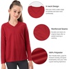 image:imageStelle Youth Girls Athletic Performance Long Sleeve Shirts V Neck Moisture Wicking Base Layer UndershirtRed