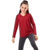 image:imageStelle Youth Girls Athletic Performance Long Sleeve Shirts V Neck Moisture Wicking Base Layer UndershirtRed