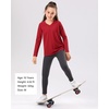 image:imageStelle Youth Girls Athletic Performance Long Sleeve Shirts V Neck Moisture Wicking Base Layer UndershirtRed
