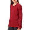 image:imageStelle Youth Girls Athletic Performance Long Sleeve Shirts V Neck Moisture Wicking Base Layer UndershirtRed