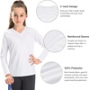 image:imageStelle Youth Girls Athletic Performance Long Sleeve Shirts V Neck Moisture Wicking Base Layer UndershirtWhite