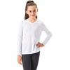 image:imageStelle Youth Girls Athletic Performance Long Sleeve Shirts V Neck Moisture Wicking Base Layer UndershirtWhite