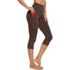 image:imageStelle Capri Leggings for Women Yoga Pants with Pockets High Waisted Legging for Gym WorkoutCoffee