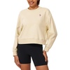 image:imageStelle Cropped Sweatshirt for Women Crewneck Pullover Tops Oversized Long Sleeve Lightweight Casual Cotton Sweat ShirtsLimestone