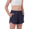 image:imageStelle Girls Athletic Shorts with Zipper Pockets Elastic Waist Running Short Basketball Volleyball Soccer Shorts for TeenNavy