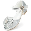 image:imageStelle Girls Dress Shoes Low Heel Glitter Bow Party Wedding Flower School ShoesBellasilver
