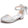 image:imageStelle Girls Low Heel Dress Shoes with Detachable Bow for Wedding PartySilver
