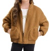image:imageStelle Girls Sherpa Jacket Fall Fleece Coat Full Zip Winter Fuzzy Outerwear with Pockets for 415 YearsChestnut