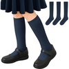 image:imageStelle Girls Socks Knee High Socks for Girls Cotton Uniform Long Sock for Toddler 3 Pairs School Socks 318 Years3navy