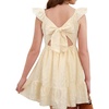 image:imageStelle Girls Square Neck Flutter Sleeve Tie Back Dress 515 Y  Smocked WaistCriss Cross Back BowCotton Lining Knee LengthBreathableStretchableEasterSpringSummerVacationBeachButter