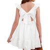 image:imageStelle Girls Square Neck Flutter Sleeve Tie Back Dress 515 Y  Smocked WaistCriss Cross Back BowCotton Lining Knee LengthBreathableStretchableEasterSpringSummerVacationBeachWhite