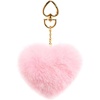 image:imageStelle Pom Pom Keychain Rabbit Fur Bag Charms Fluffy Cute Keychains Purse Backpack Accessories Gifts for GirlsWomenPinkheart