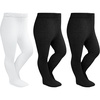 image:imageStelle Toddler Girls Tights Baby Cable Knit Thick Stockings Cotton Winter Warm Leggings Pantyhose 123 Pack2 Black1 White